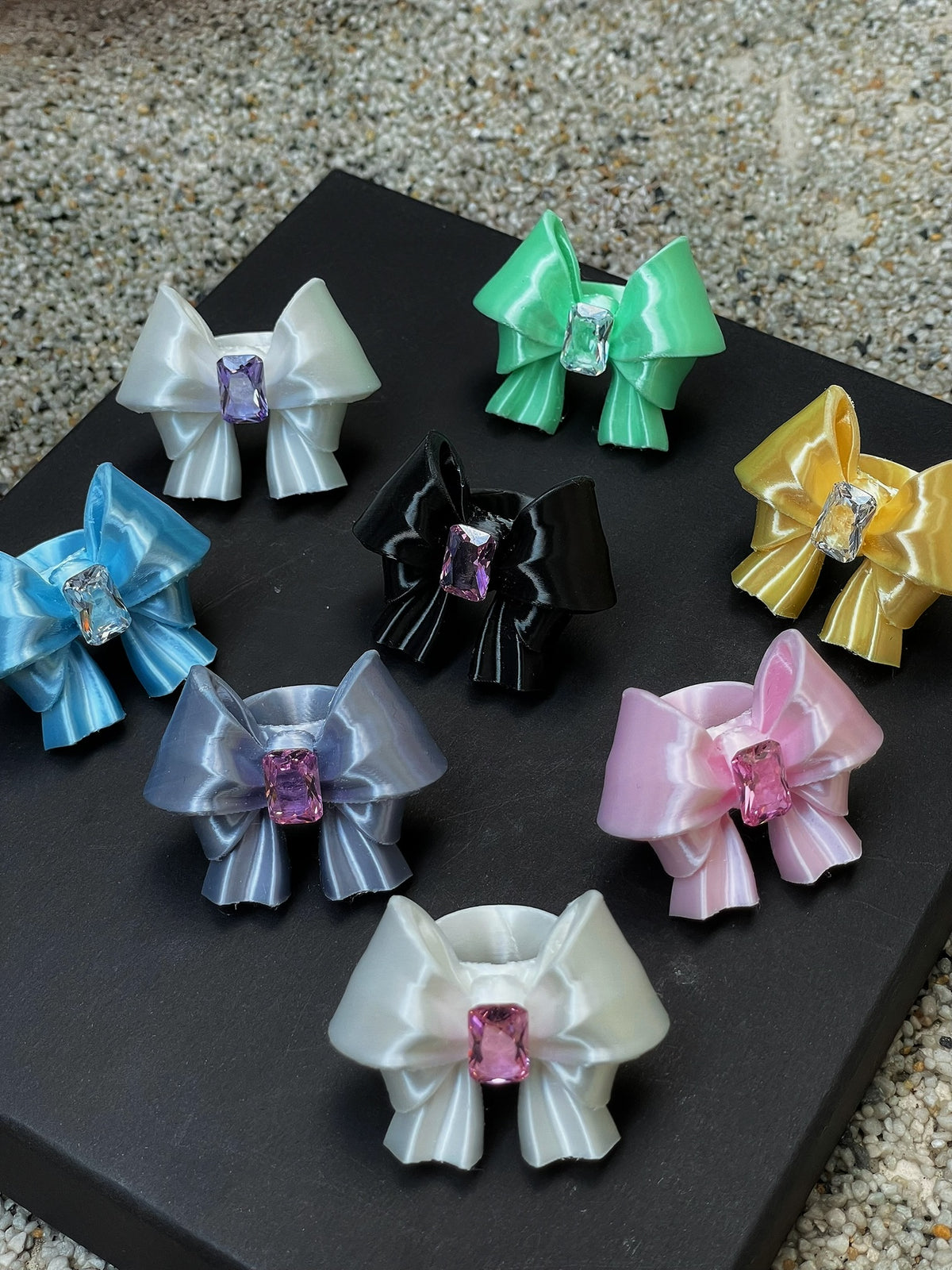 Ribbon Bow Ring full color collection flat lay by UNICOLOOM