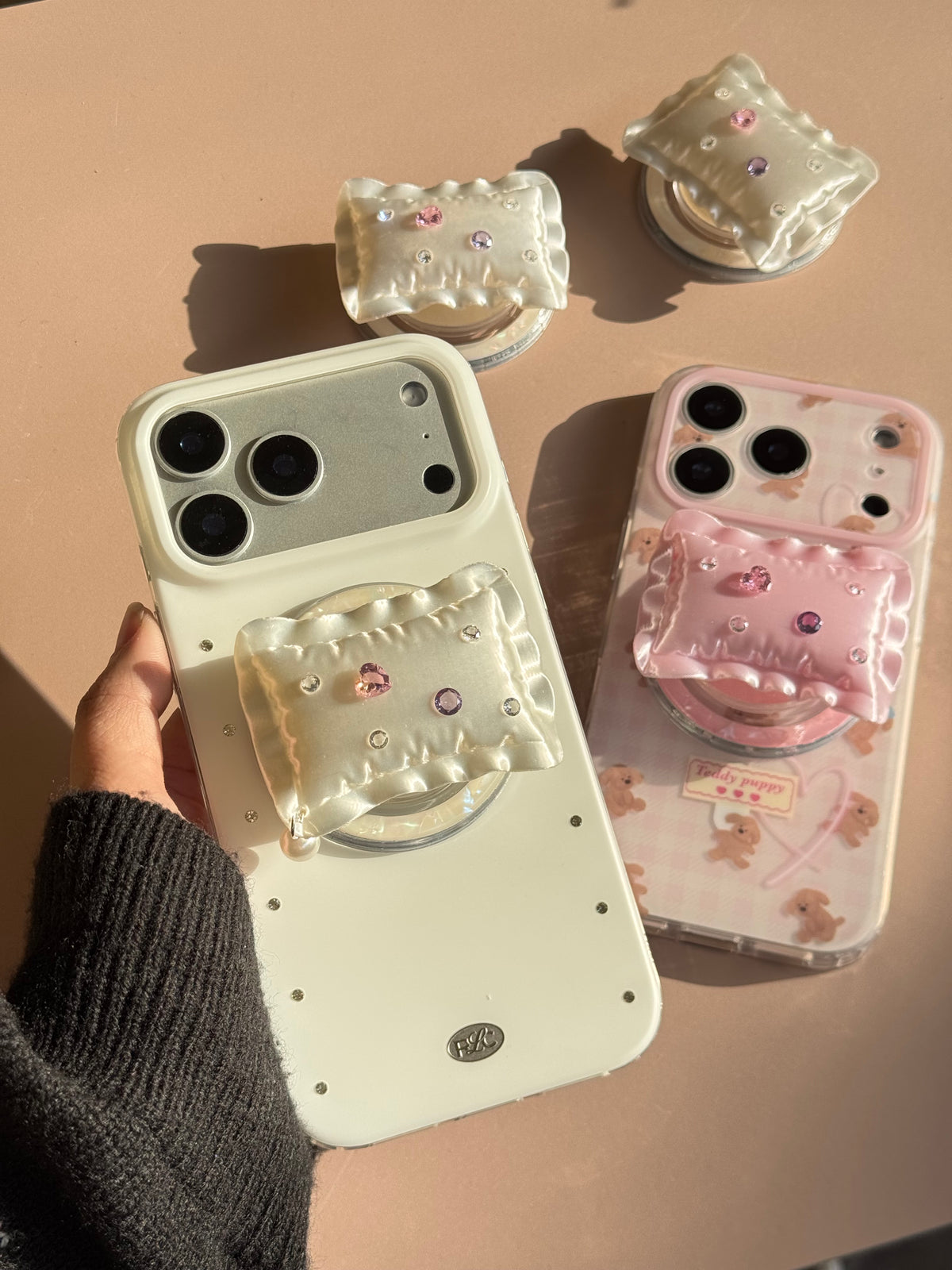 Pillow Magnetic Phone Grip lifestyle view on phone case