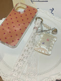 Pillow Phone Charm with silk white 3D printed pillow, lace ribbon, and heart pendant by UNICOLOOM